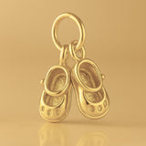 14ct Gold Plated - Tiny Baby Shoes Charm