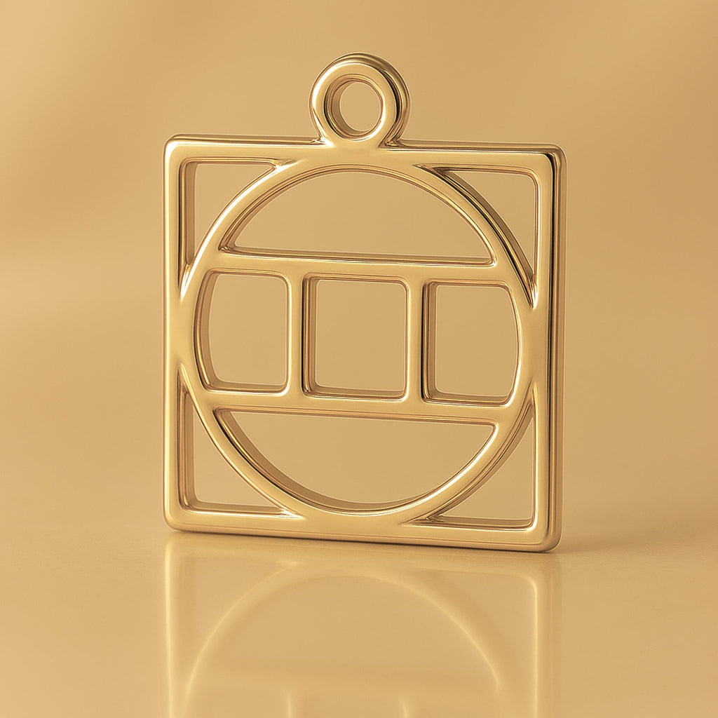 14ct Gold Plated - Gemini Zodiac Square Charm