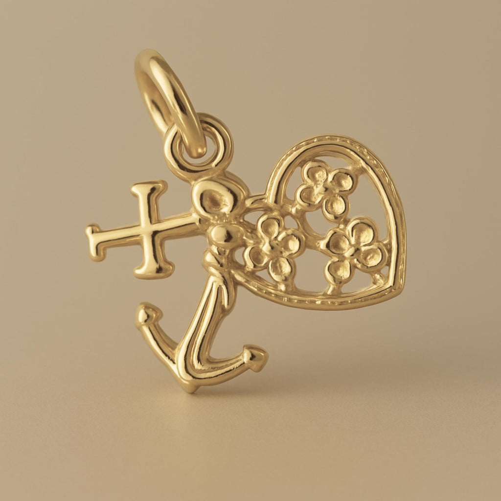 14ct Gold Plated - Rustic Faith, Hope & Love Charm