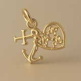 14ct Gold Plated - Rustic Faith, Hope & Love Charm