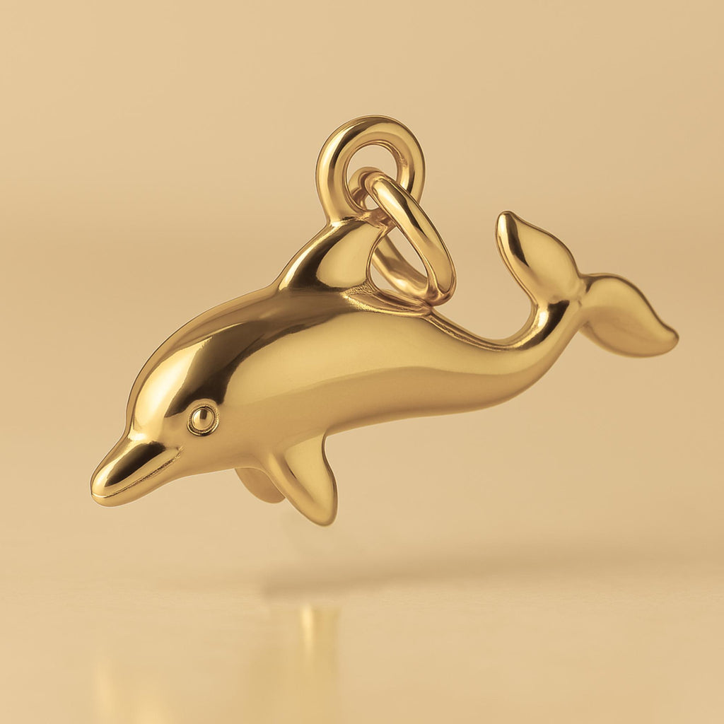 14ct Gold Plated - Playful Dolphin  Charm