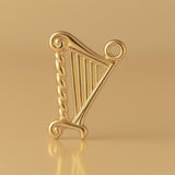 14ct Gold Plated - Twisted Rope Harp Charm