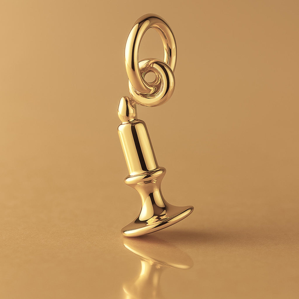 14ct Gold Plated - Vintage Candlestick Charm