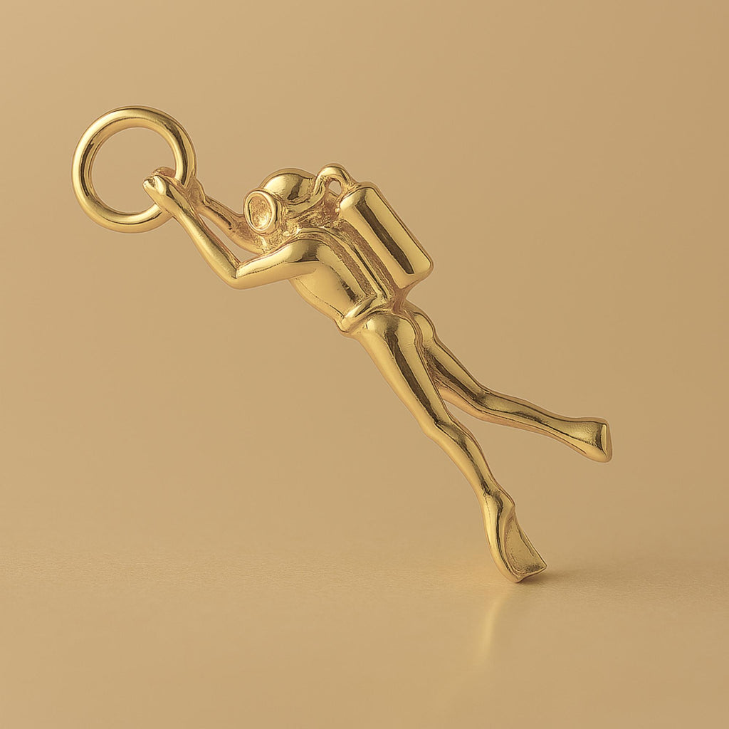14ct Gold Plated - Classic Scuba Diver Charm