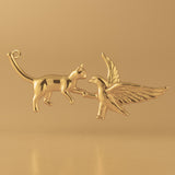 14ct Gold Plated - Cat VS Eagle Charm