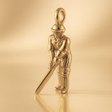 14ct Gold Plated - Cricket Batsman Charm