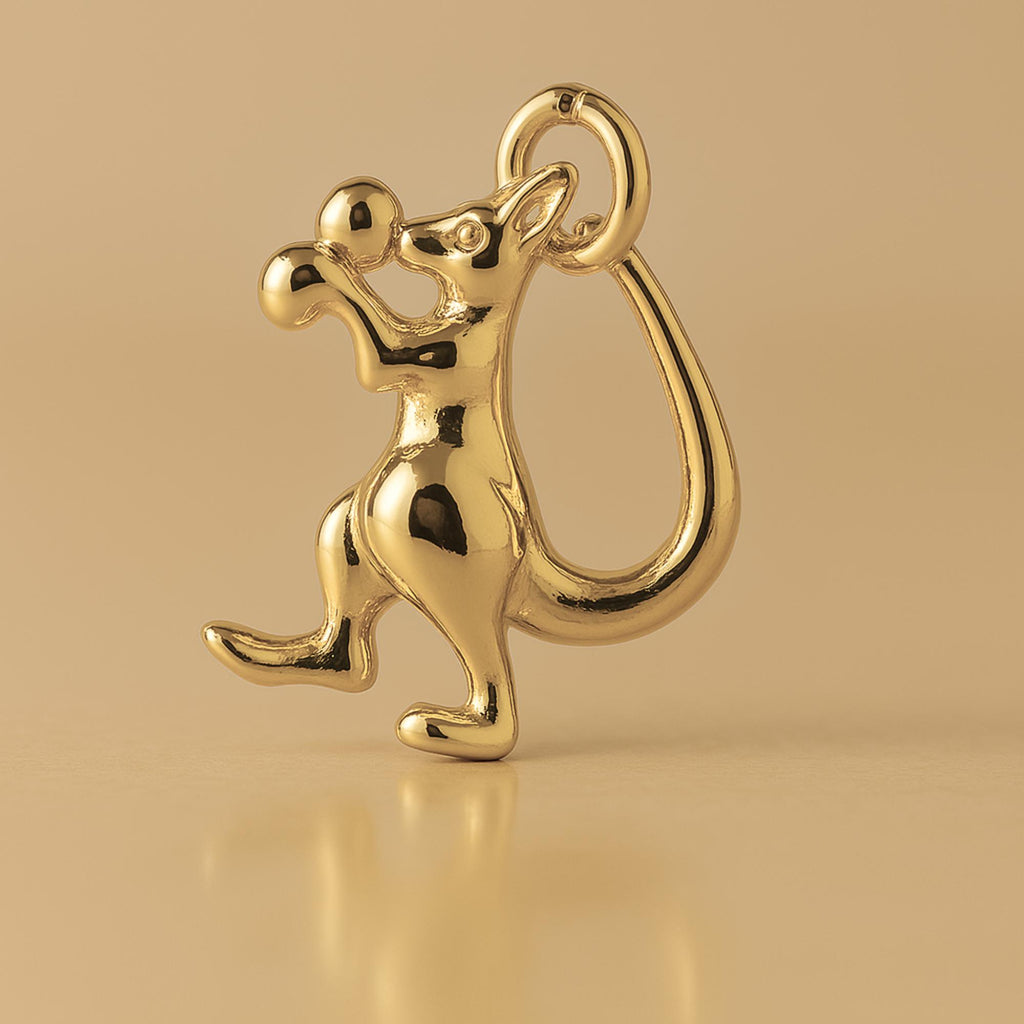 14ct Gold Plated - Boxing Kangaroo Charm