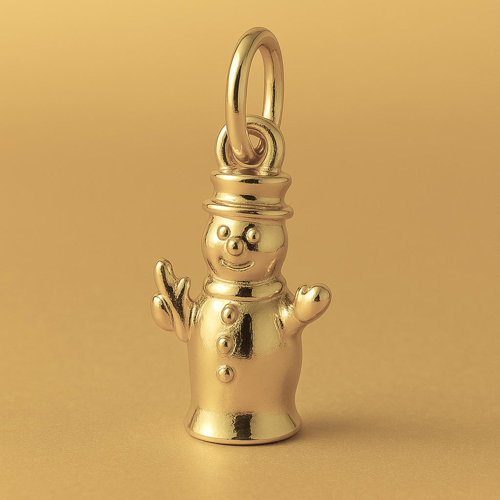 14ct Gold Plated - Classic Snowman Charm