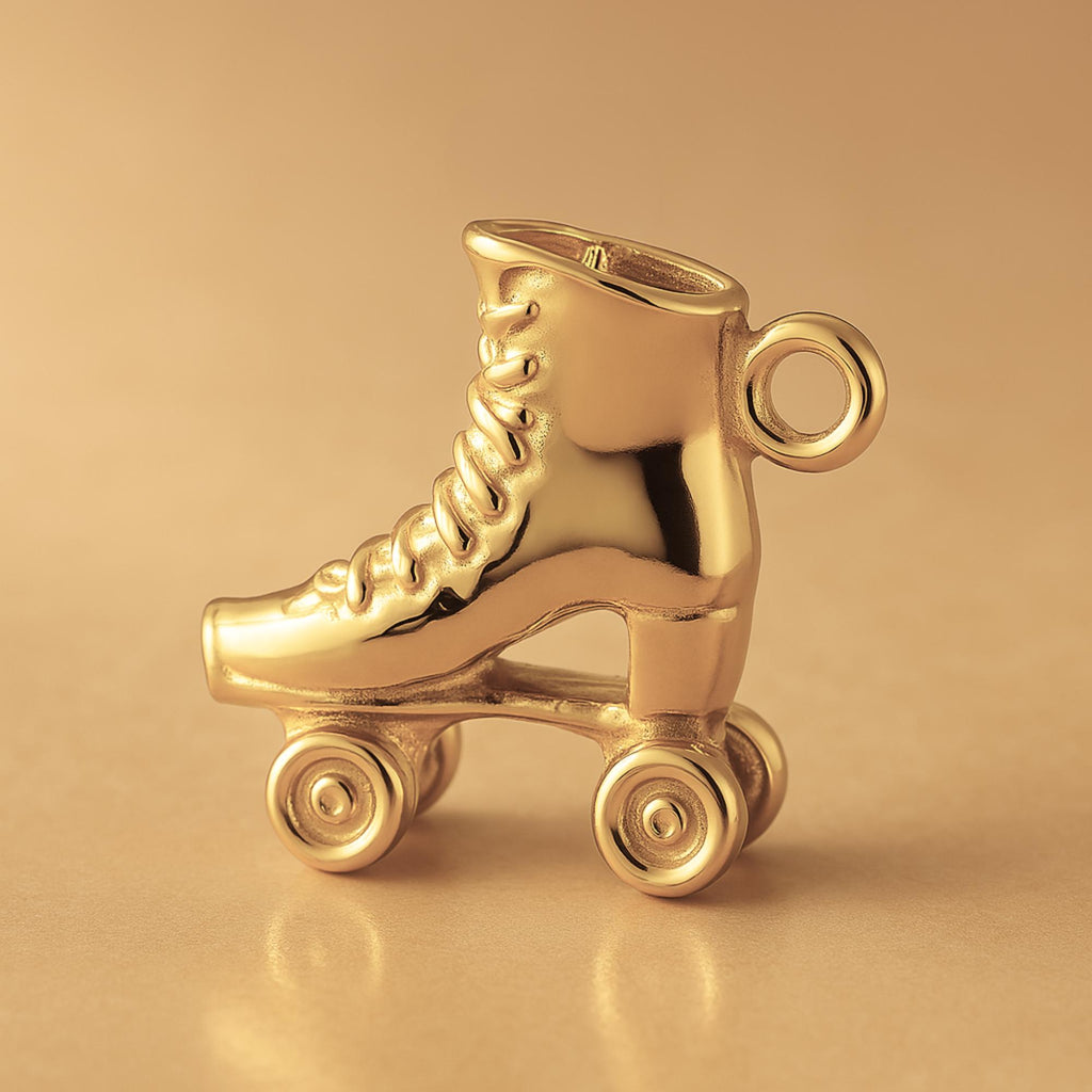 14ct Gold Plated - High-Top Roller Skate Charm