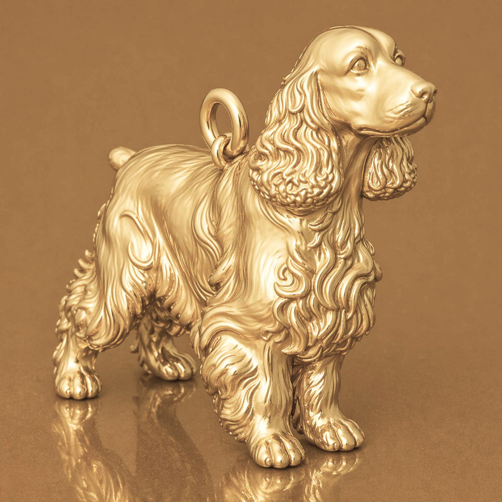 14ct Gold Plated - Cocker Spaniel Dog Charm