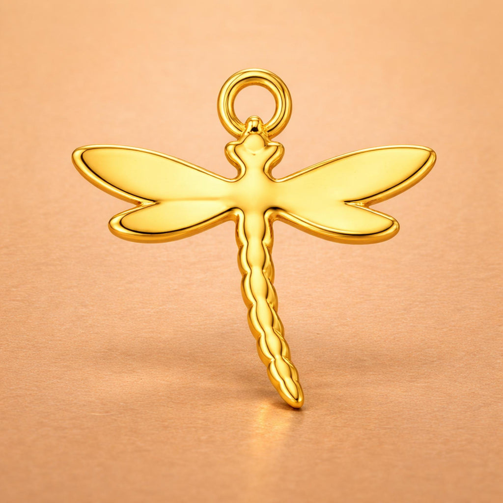 14ct Gold Plated - Dragonfly Silhouette Charm