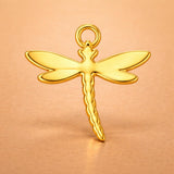 14ct Gold Plated - Dragonfly Silhouette Charm