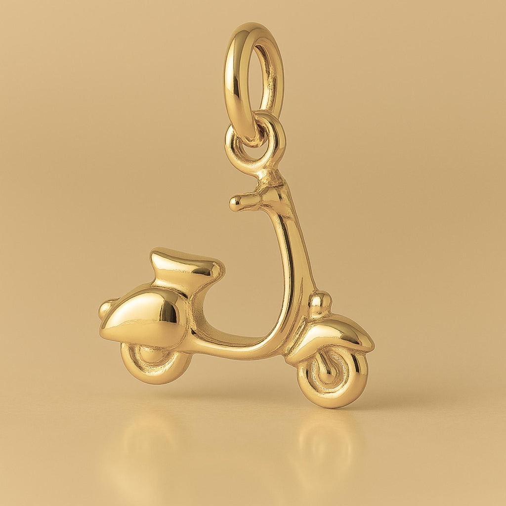 14ct Gold Plated - Vespa Motor Scooter Charm