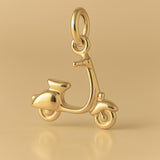 14ct Gold Plated - Vespa Motor Scooter Charm