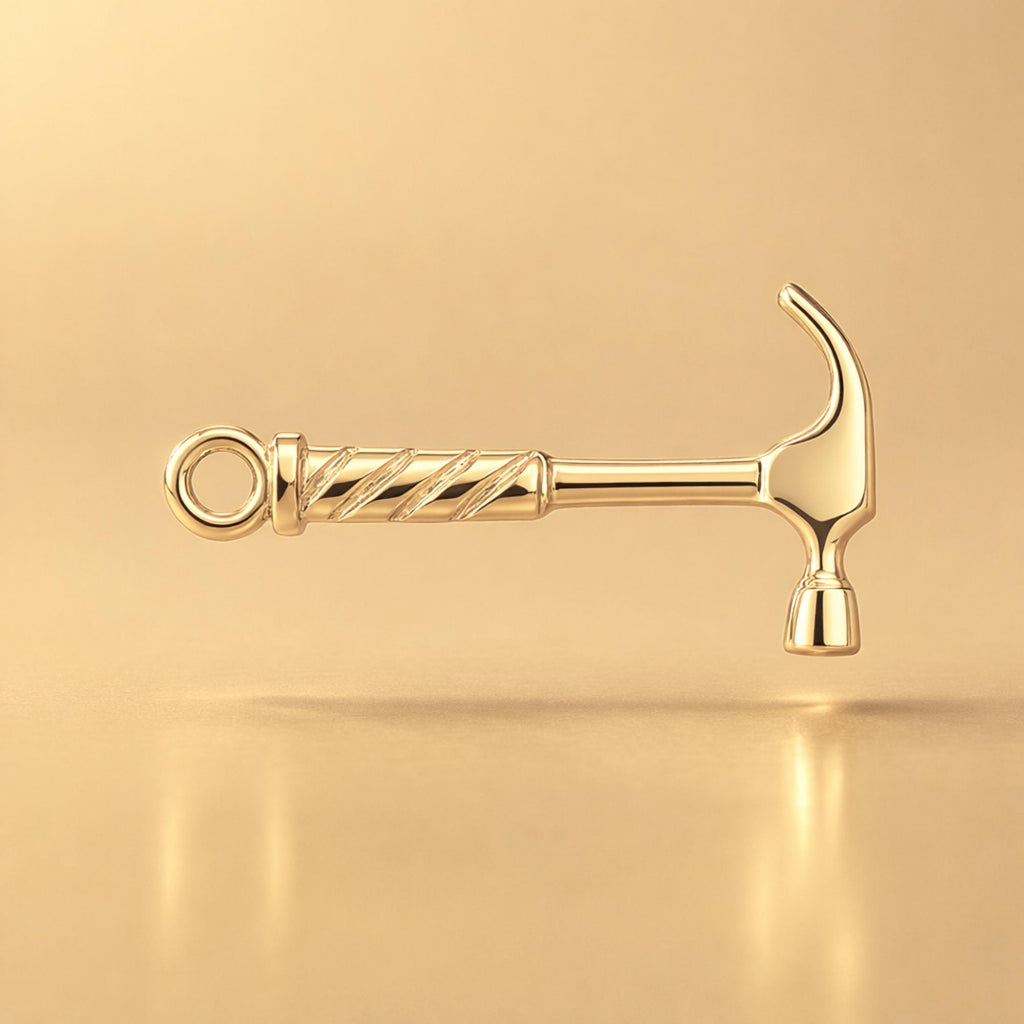 14ct Gold Plated - Builders Hammer Charm