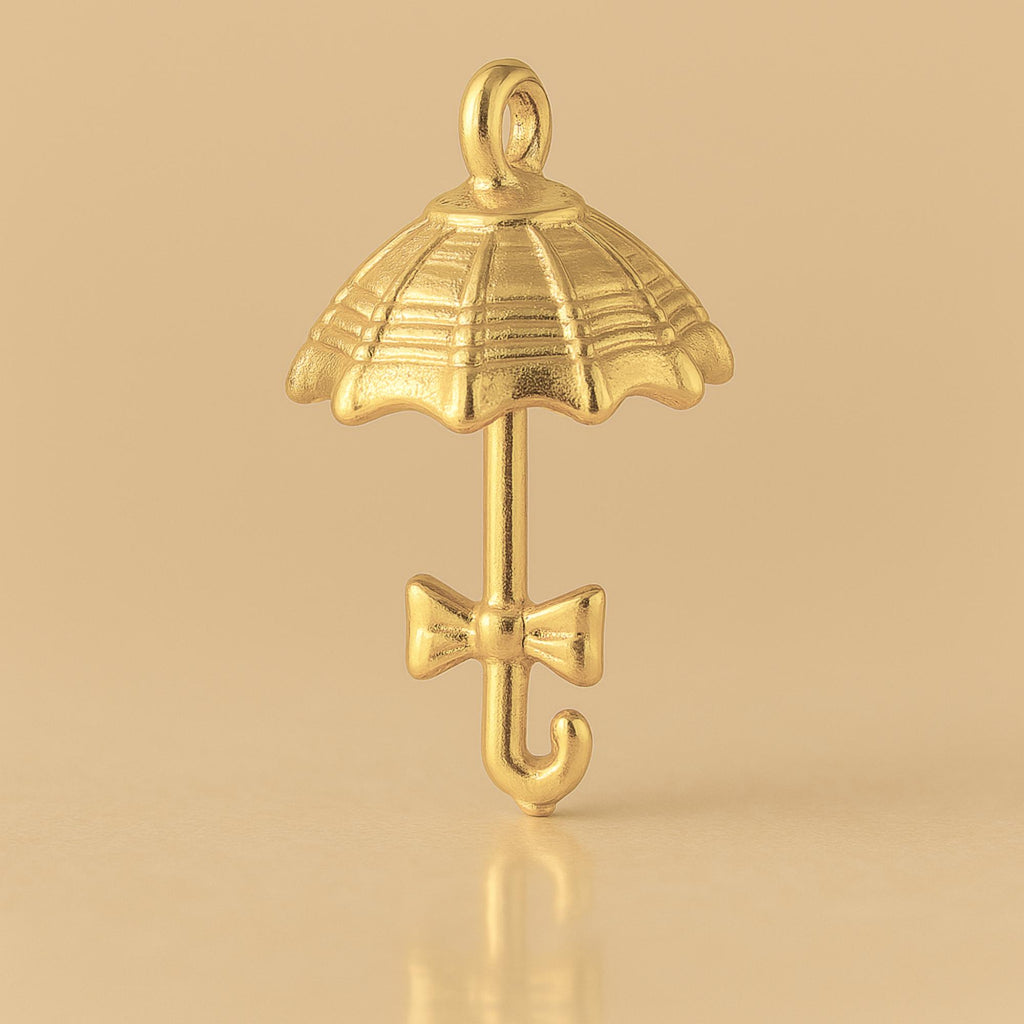 14ct Gold Plated - Frilled Parasol Charm