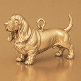 14ct Gold Plated - Basset Hound Dog Charm