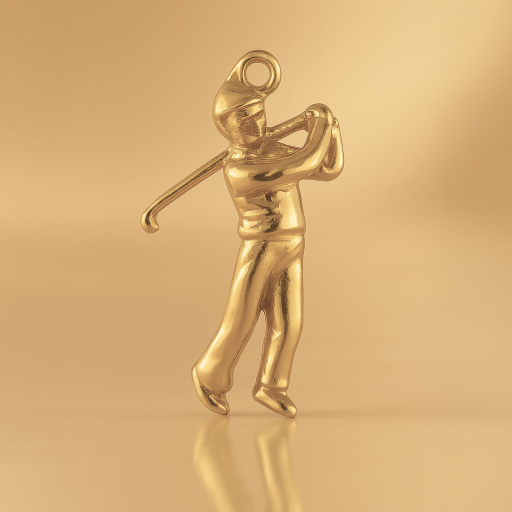 14ct Gold Plated - Golfer Swing Charm