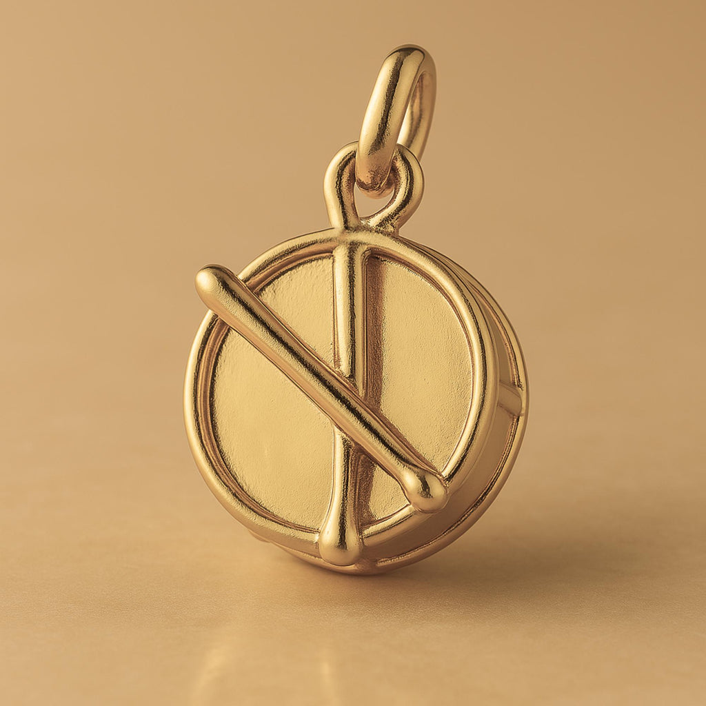 14ct Gold Plated - Parade Snare Drum Charm