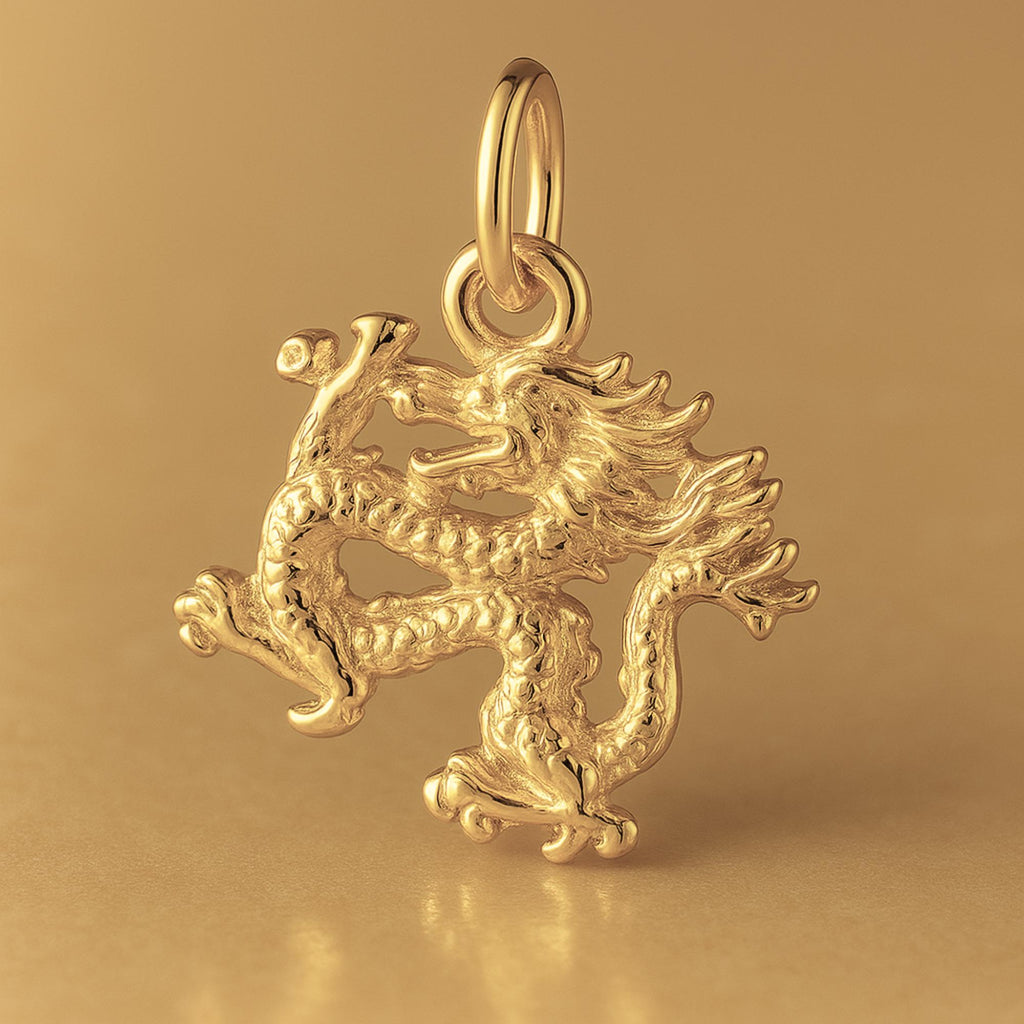 14ct Gold Plated - Oriental Dragon Charm