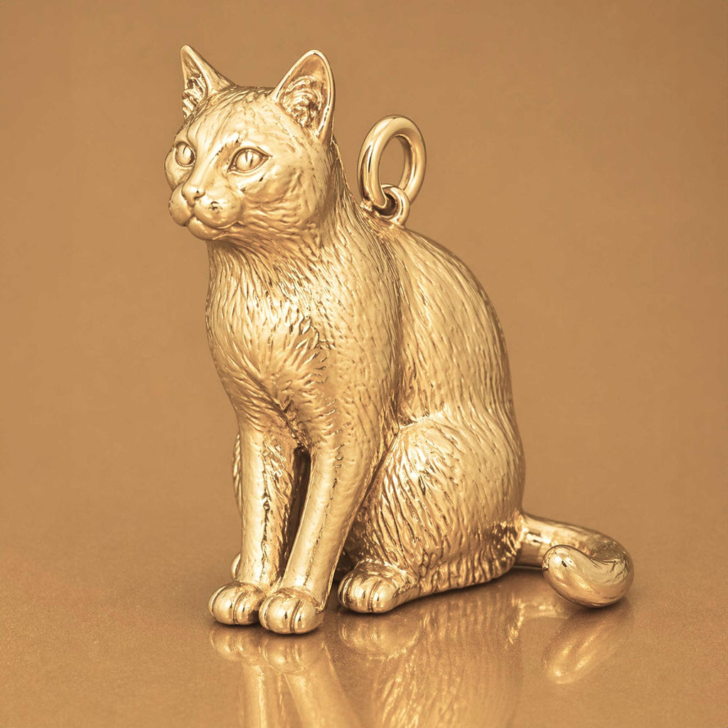 14ct Gold Plated - Russian Blue Cat Charm
