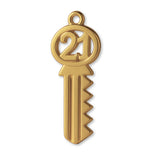 14ct Gold Plated - Vintage 21 House Key Charm