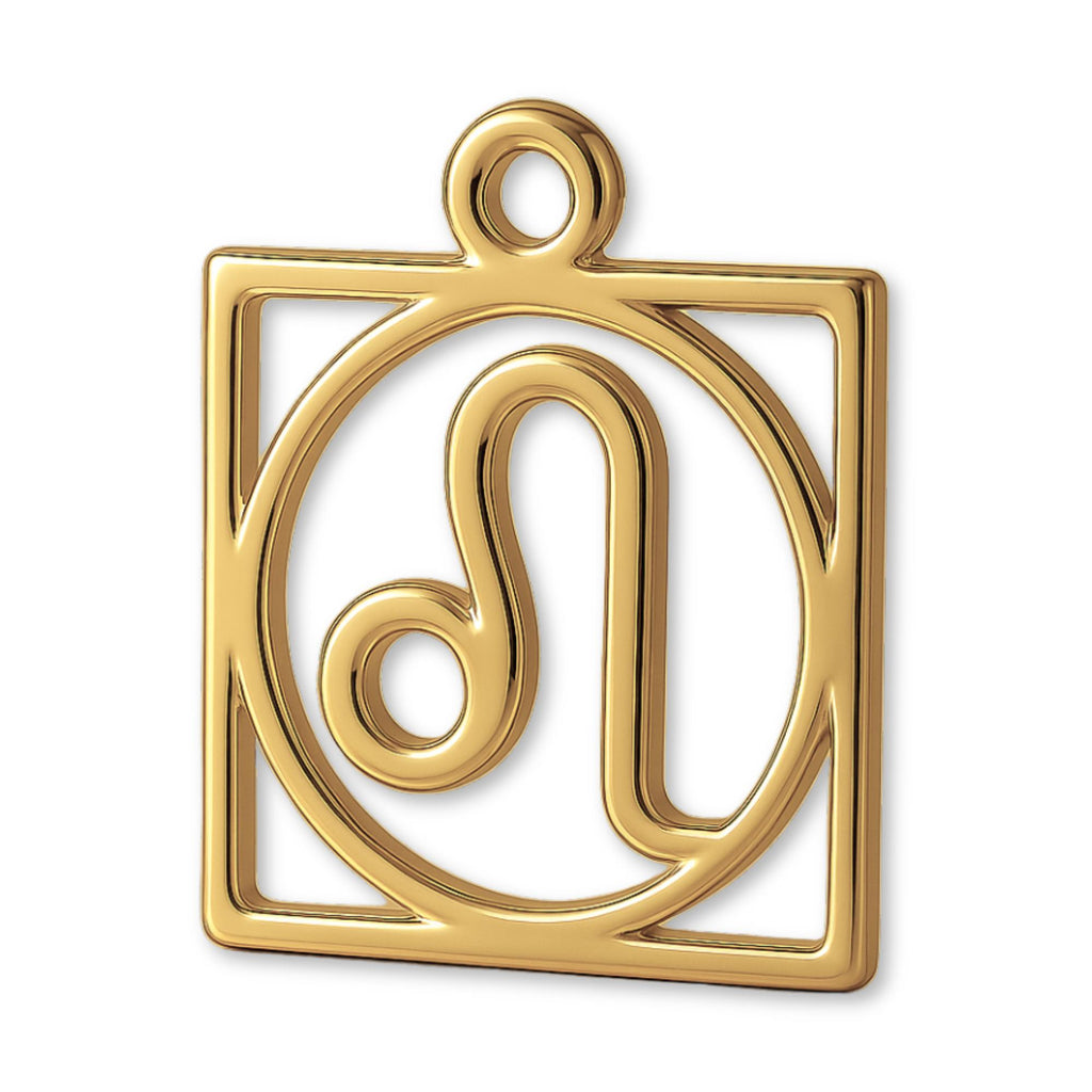 14ct Gold Plated - Leo Zodiac Square Charm