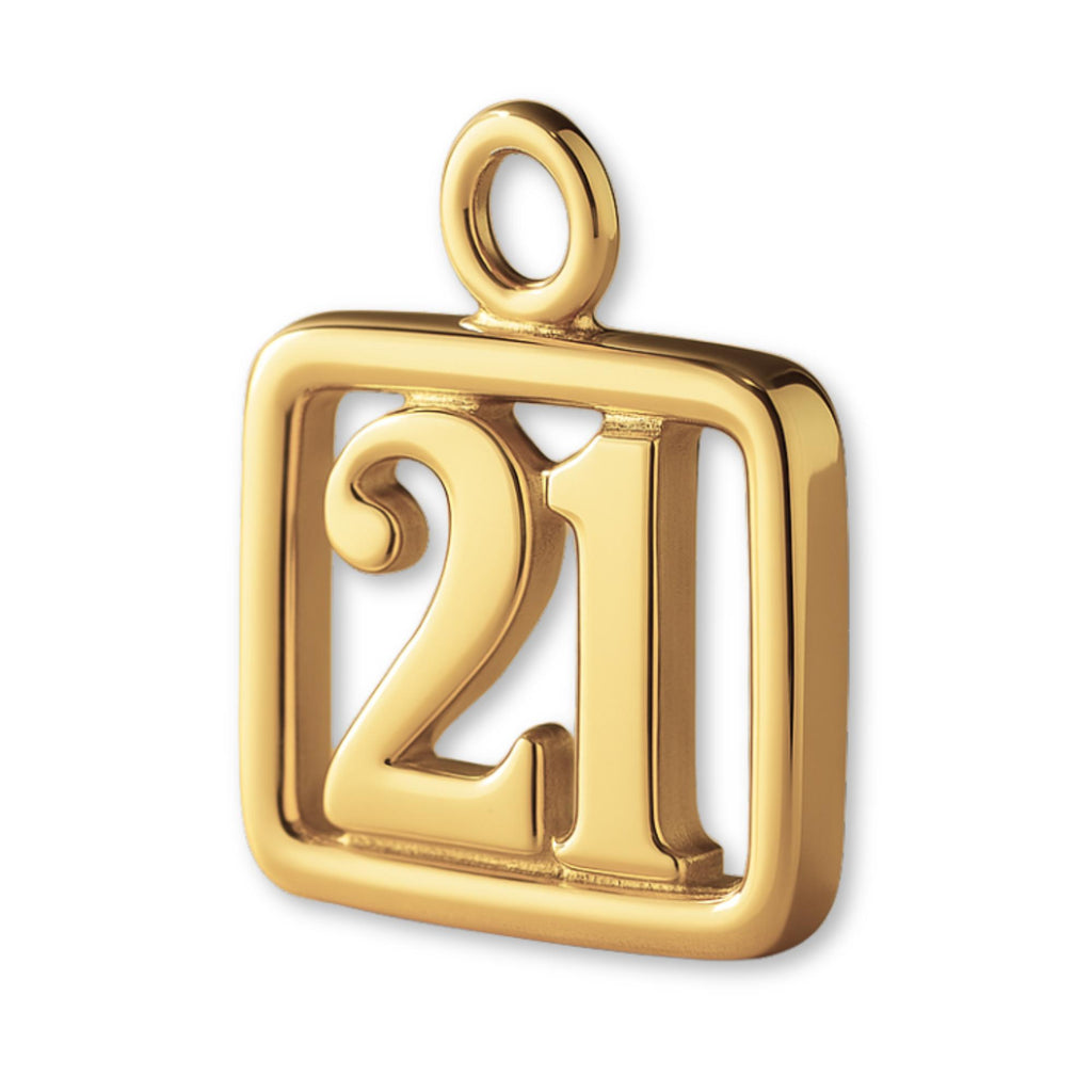 14ct Gold Plated - 21 Pendant Charm