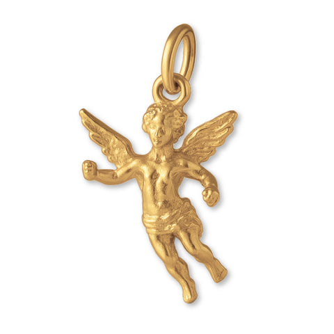 14ct Gold Plated - Flying Cherub Angel Charm
