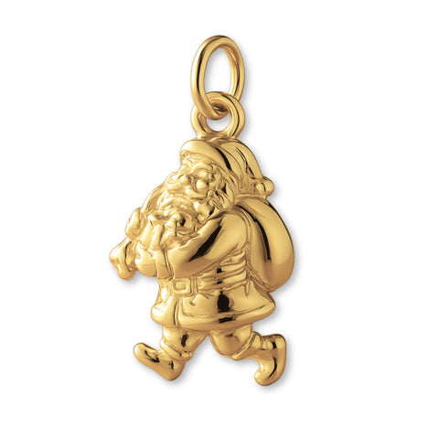 14ct Gold Plated - Walking Santa Claus Charm