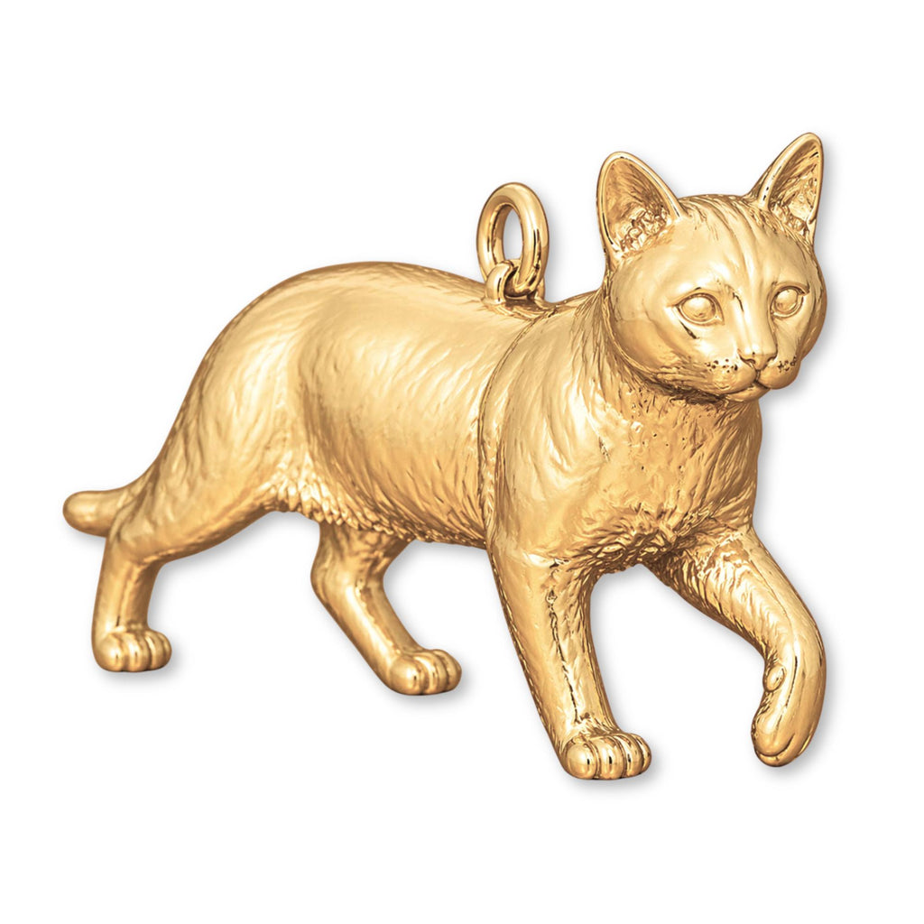 14ct Gold Plated - Bengal Cat Charm