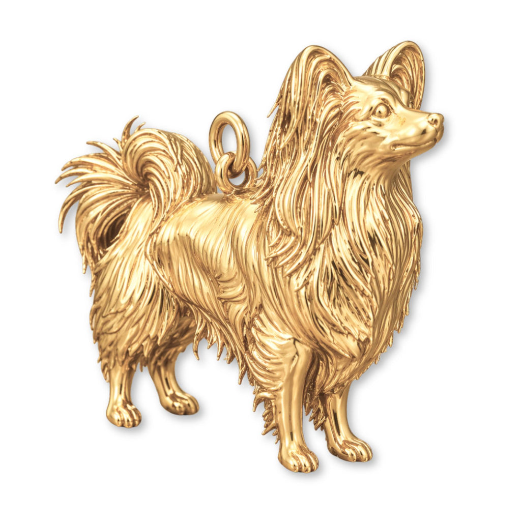 14ct Gold Plated - Papillon Dog Charm