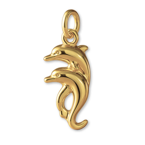 14ct Gold Plated - Twin Dolphins Charm