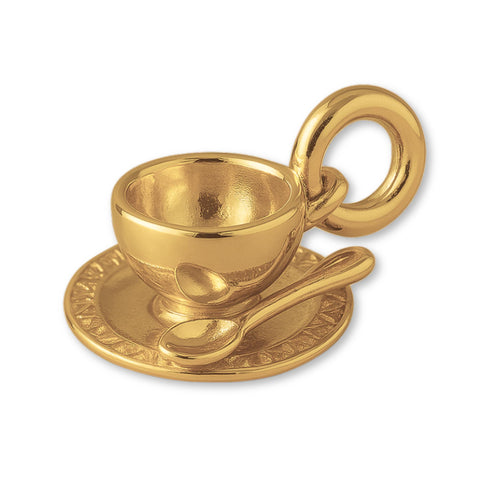 14ct Gold Plated - Coffee Cup & Saucer Charm