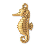 14ct Gold Plated - Lined Seahorse Charm