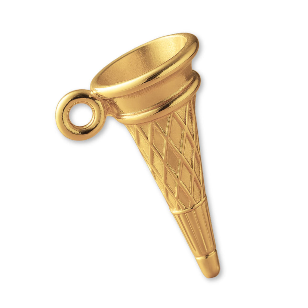 14ct Gold Plated - Classic Ice Cream Cone Charm