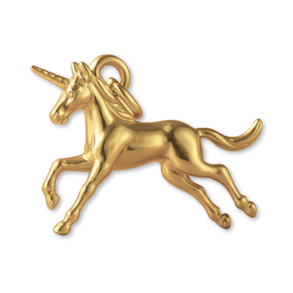 14ct Gold Plated - Leaping Unicorn Charm