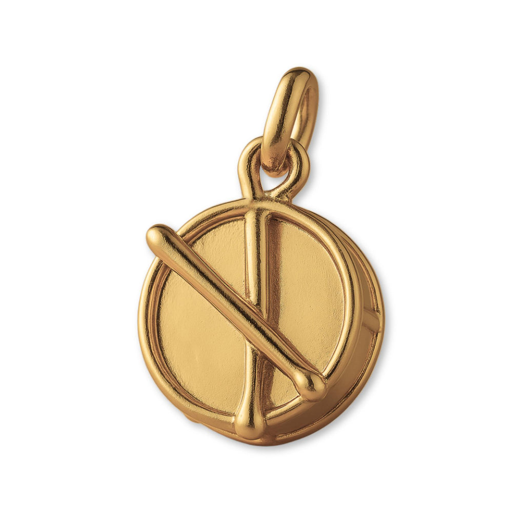 14ct Gold Plated - Parade Snare Drum Charm