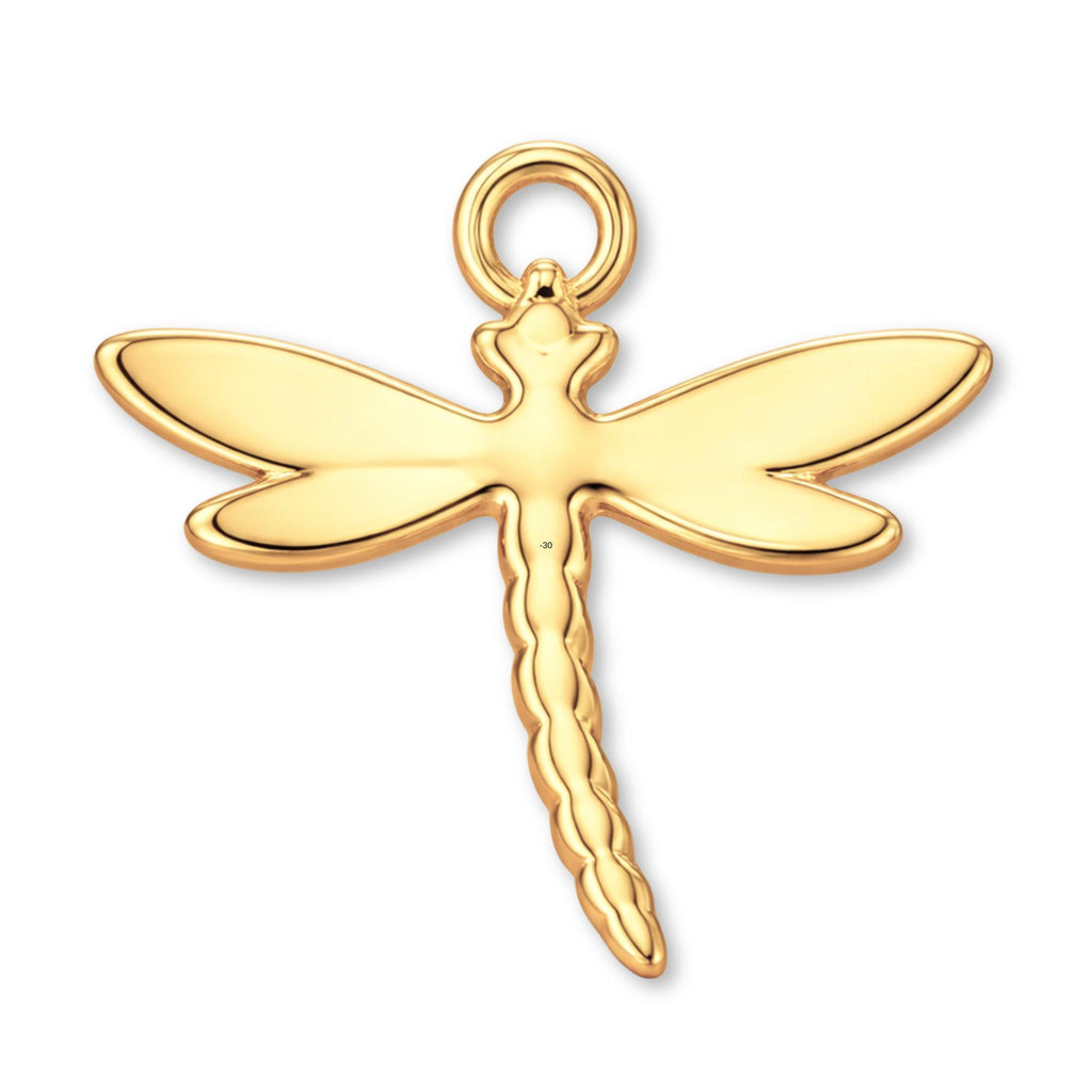 14ct Gold Plated - Dragonfly Silhouette Charm