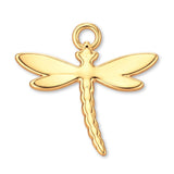 14ct Gold Plated - Dragonfly Silhouette Charm