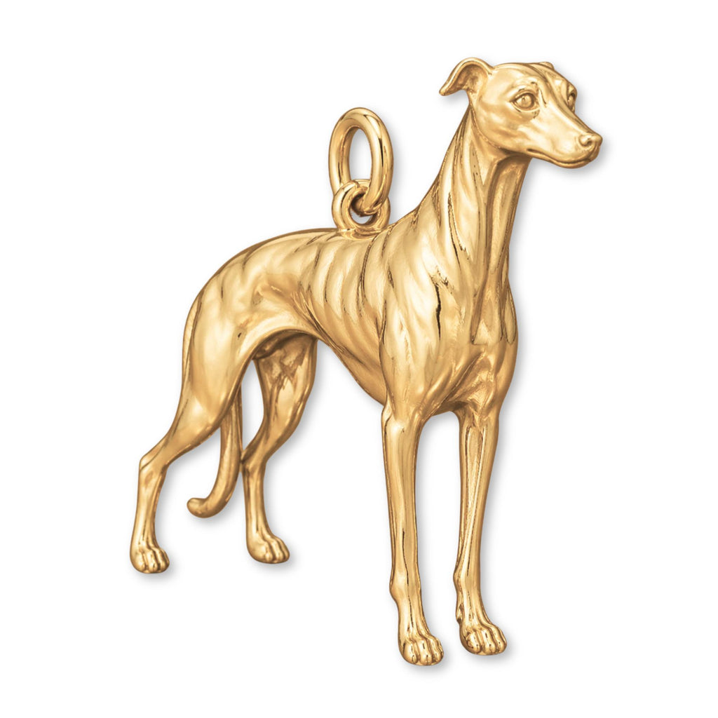 14ct Gold Plated - Whippet Dog Charm