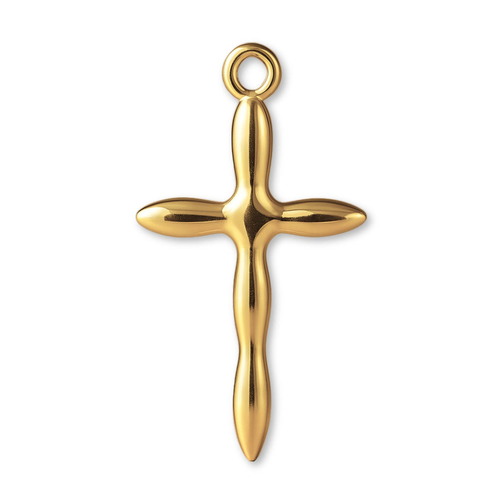 14ct Gold Plated - Fluid Crucifix Charm