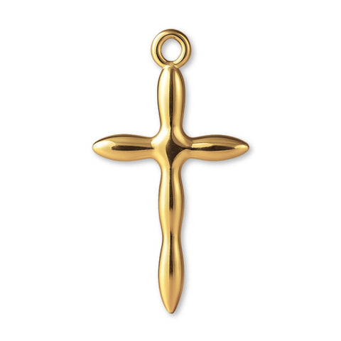 14ct Gold Plated - Fluid Crucifix Charm