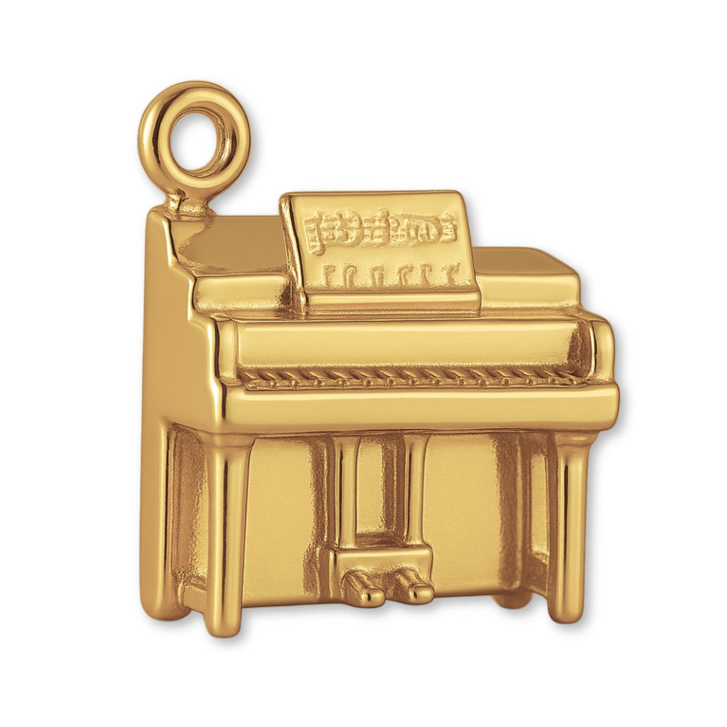 14ct Gold Plated - Classic Upright Piano Charm
