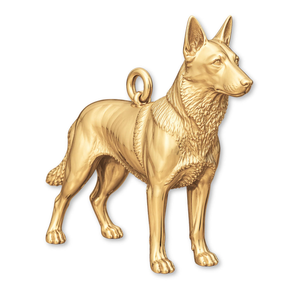14ct Gold Plated - Belgian Malinois Dog Charm