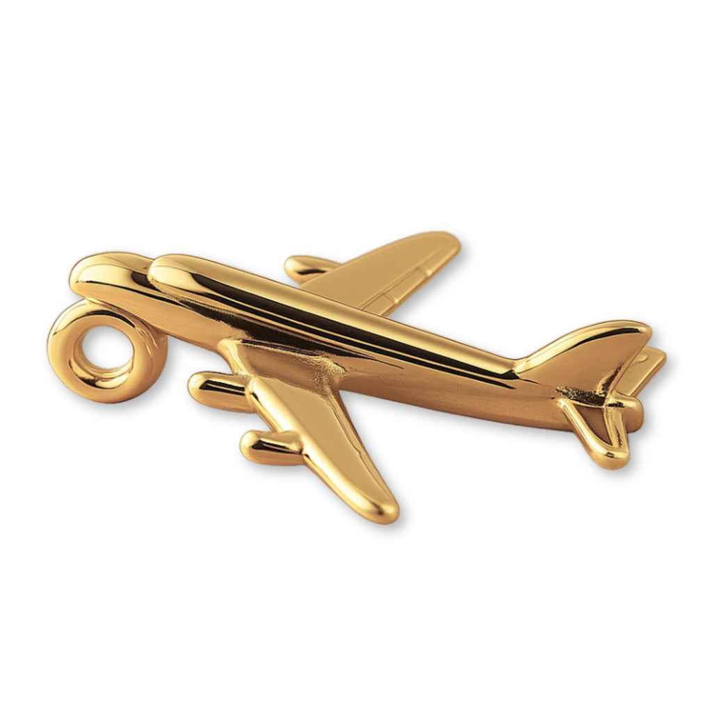 18ct Yellow Gold - Airliner Plane Charm