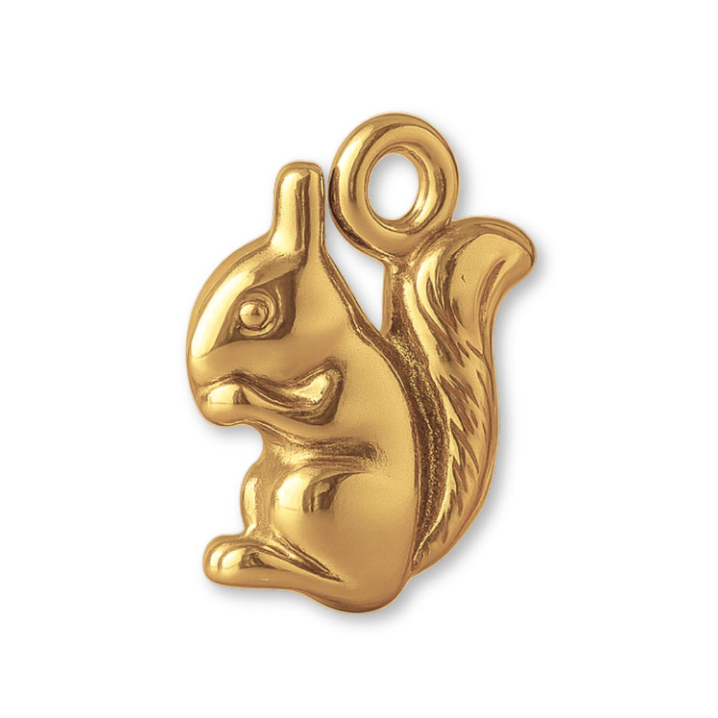 14ct Gold Plated - American Red Squirrel Charm