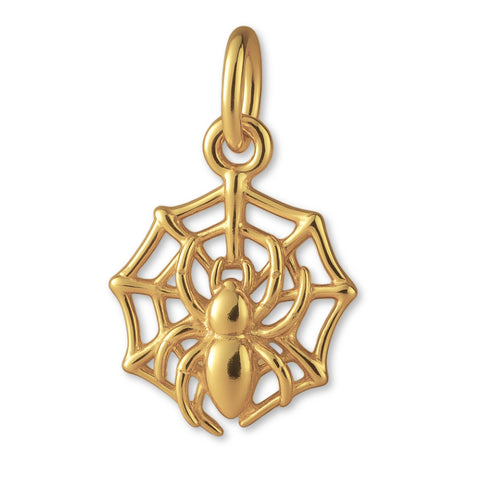 14ct Gold Plated - Spider Web Charm