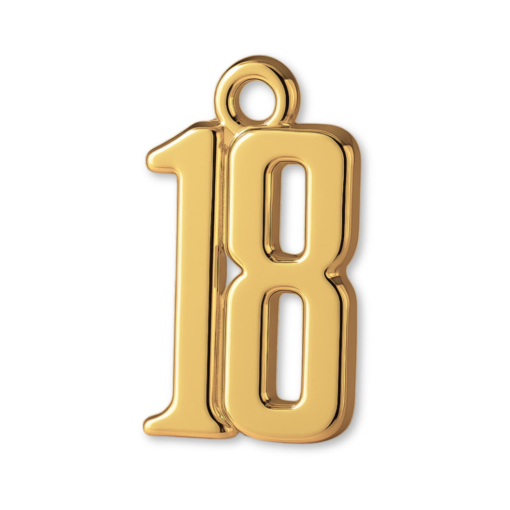 14ct Gold Plated - 18 Monogram Charm