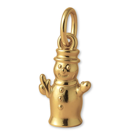 14ct Gold Plated - Classic Snowman Charm
